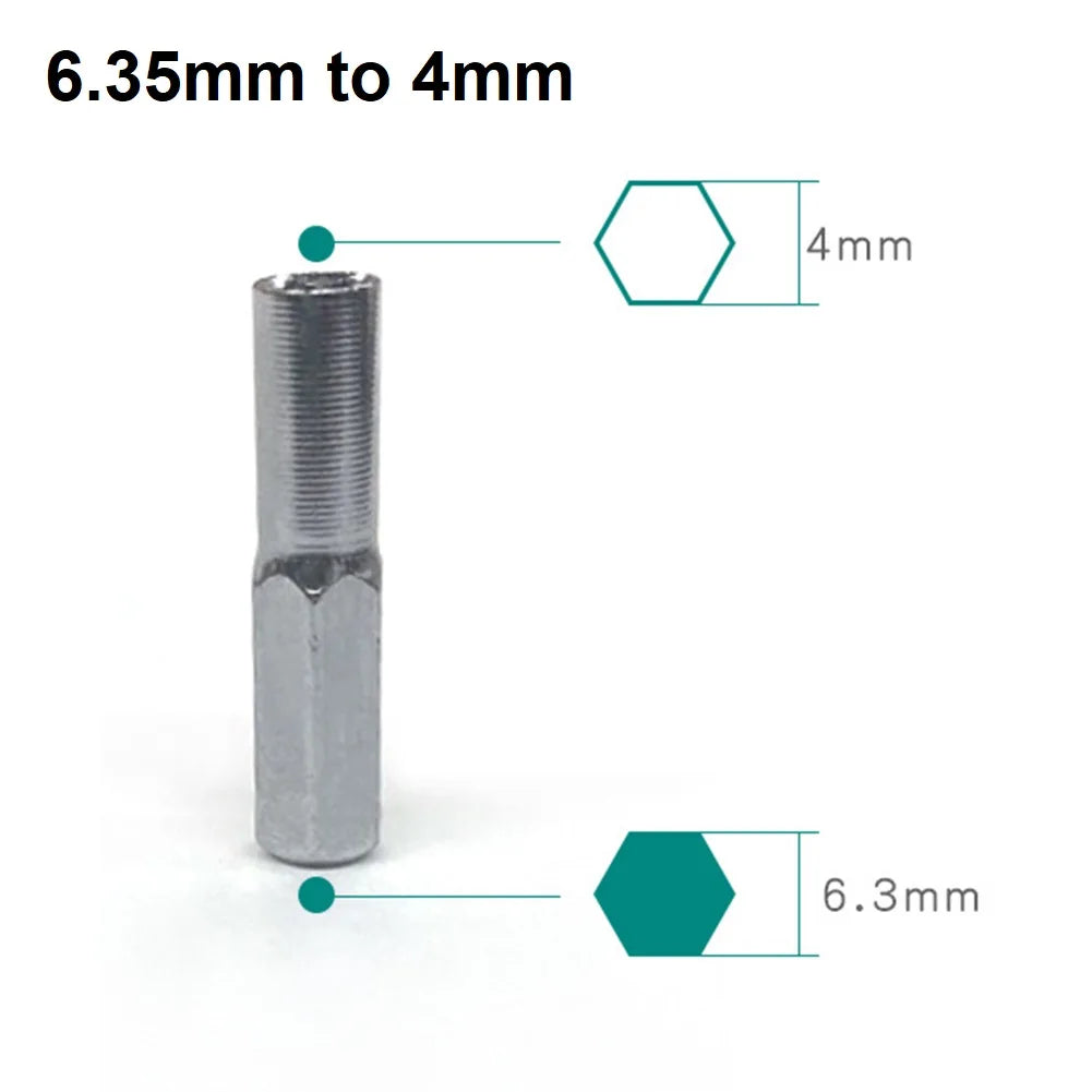 1/2pcs 6.35mm To 4mm Hex Transducer Adapter Socket Magnetic For Screwdriver Drill Bits Repair Mobile Phone Camera Computer Oasis Select