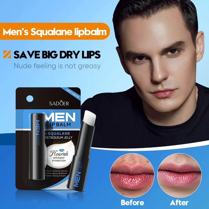 SADOER Men's Squalane Lip Balm – Moisturizing & Smoothing 2.7g Men's Lip Balm Oasis Select