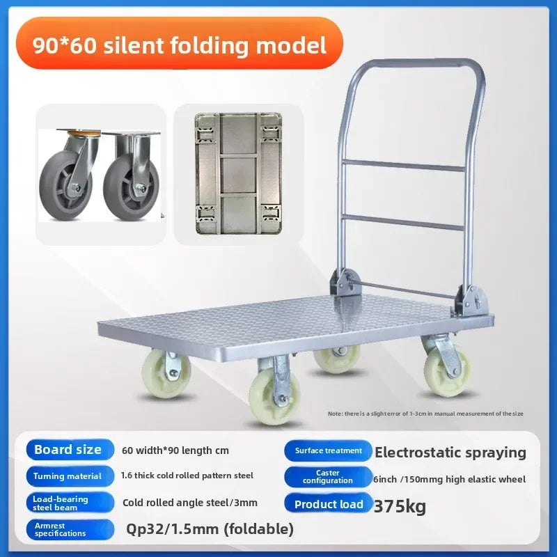 Multi-functional trolley flatbed trailer moving flatbed trailer trolley pulling load bearing folding trailer Oasis Select 90-60-6B