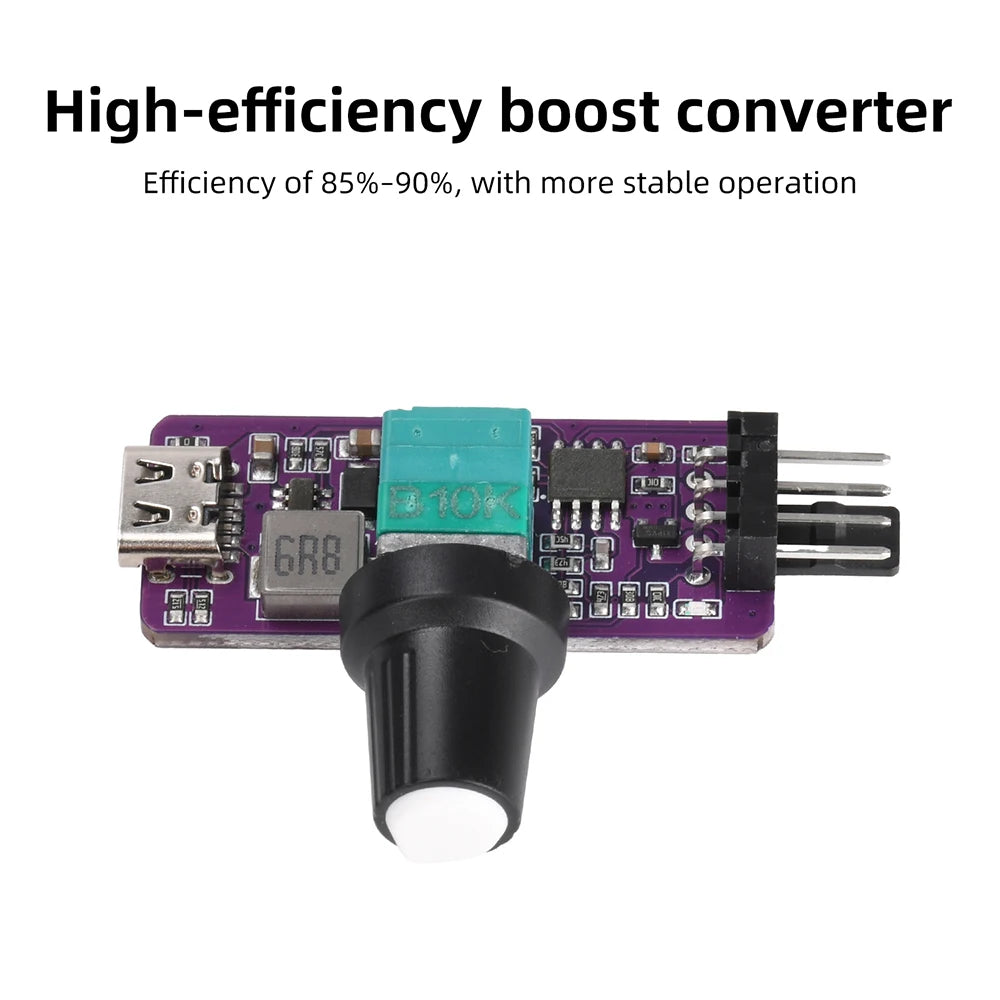 4-Pin PWM Fan Speed Controller 5V to 12V Type-C USB Fan Governor Wind Speed Controller Regulator with Switch Speed Module Oasis Select