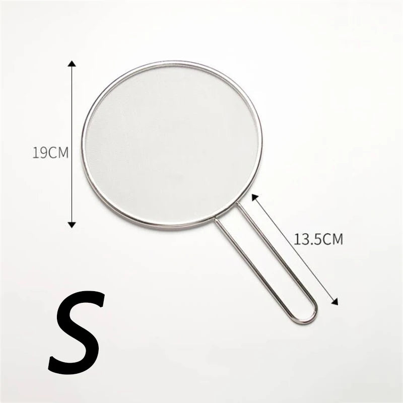 Stainless Steel Oil Proof Mesh Cooking Anti Splatter Split Guard Splatter Proof Oil Cover Mesh Pot Lid Cooking Kitchen Gadget Oasis Select 19cm szie