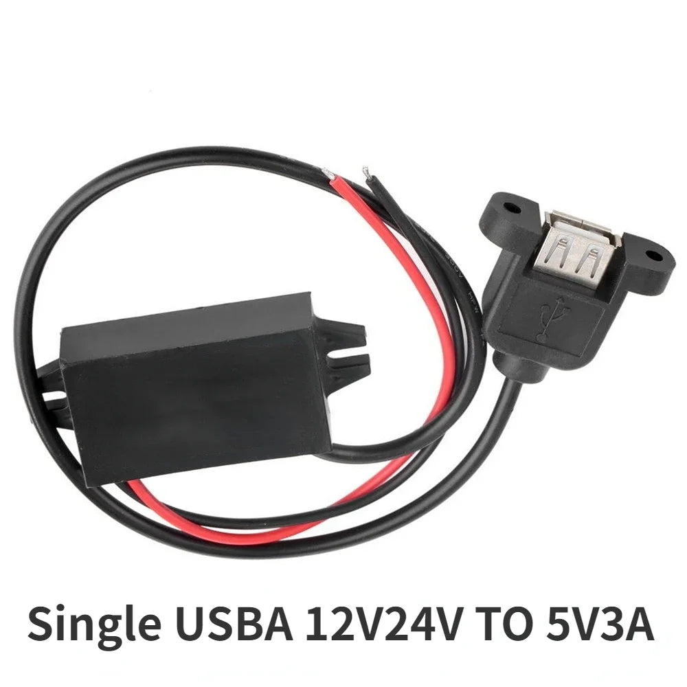 12V24V to 5V 3A DC-DC Step Down Voltage Power Supply Output Adapter Car Power Converter Micro Mini USB with Reverse Protection Oasis Select 12-24V-5V3A with ear