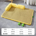 Summer Pet Wicker MATS, Cat Beds, Cool and Breathable Cat Beds, Dog Bed MATS, and Pet Ice Pads Can Be Disassembled and Washed Oasis Select Bilateral yellow XL 75x55cm