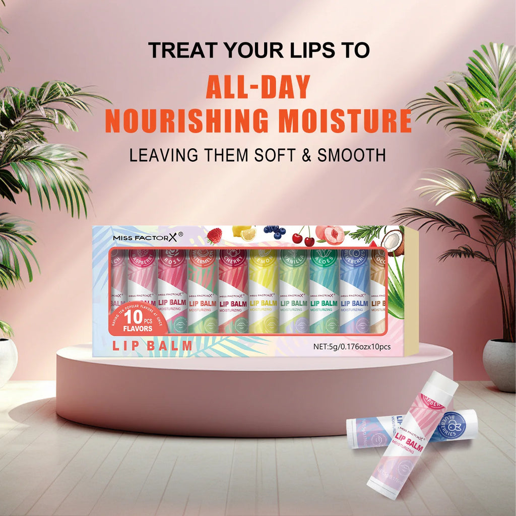 10PCS/box lipstick set, nourishes dry lips, moisturizes smooth and strengthens lip color, the best choice for hypoallergenic hol Oasis Select