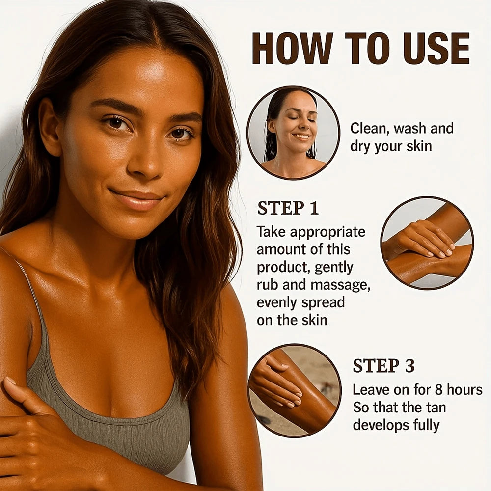 SUYARUN Self-Tanning Serum for Face & Body, Streak-Free & Natural Bronze Glow, Quick-Dry, Sun-Kissed Look Without Sun! Oasis Select