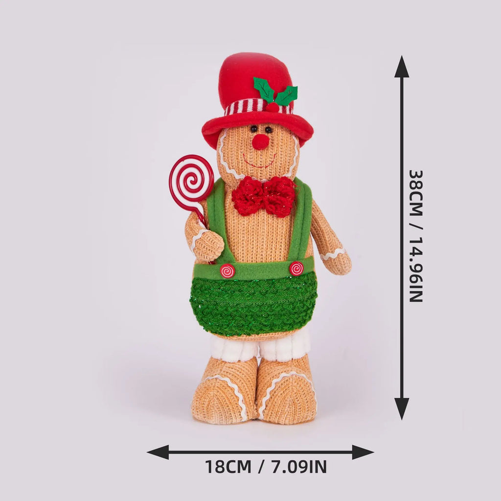 Christmas Gingerbread Man Standing Figure Christmas Couple Chef Hat Dwarf Doll Window Decoration Oasis Select Man 38x18cm