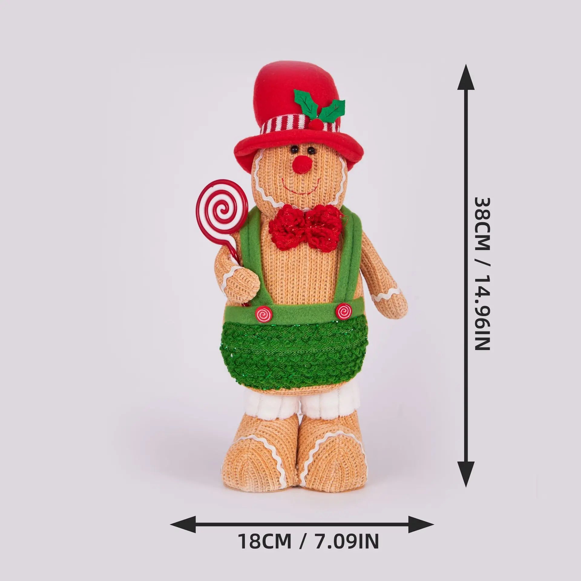 Christmas Gingerbread Man Standing Figure Christmas Couple Chef Hat Dwarf Doll Window Decoration Oasis Select Man 38x18cm