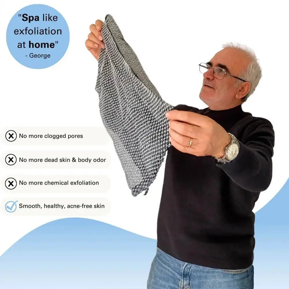 Exfoliating Shower Towel – Extra Long Body Scrubber | Men & Women Exfoliating Body Scrubber Oasis Select