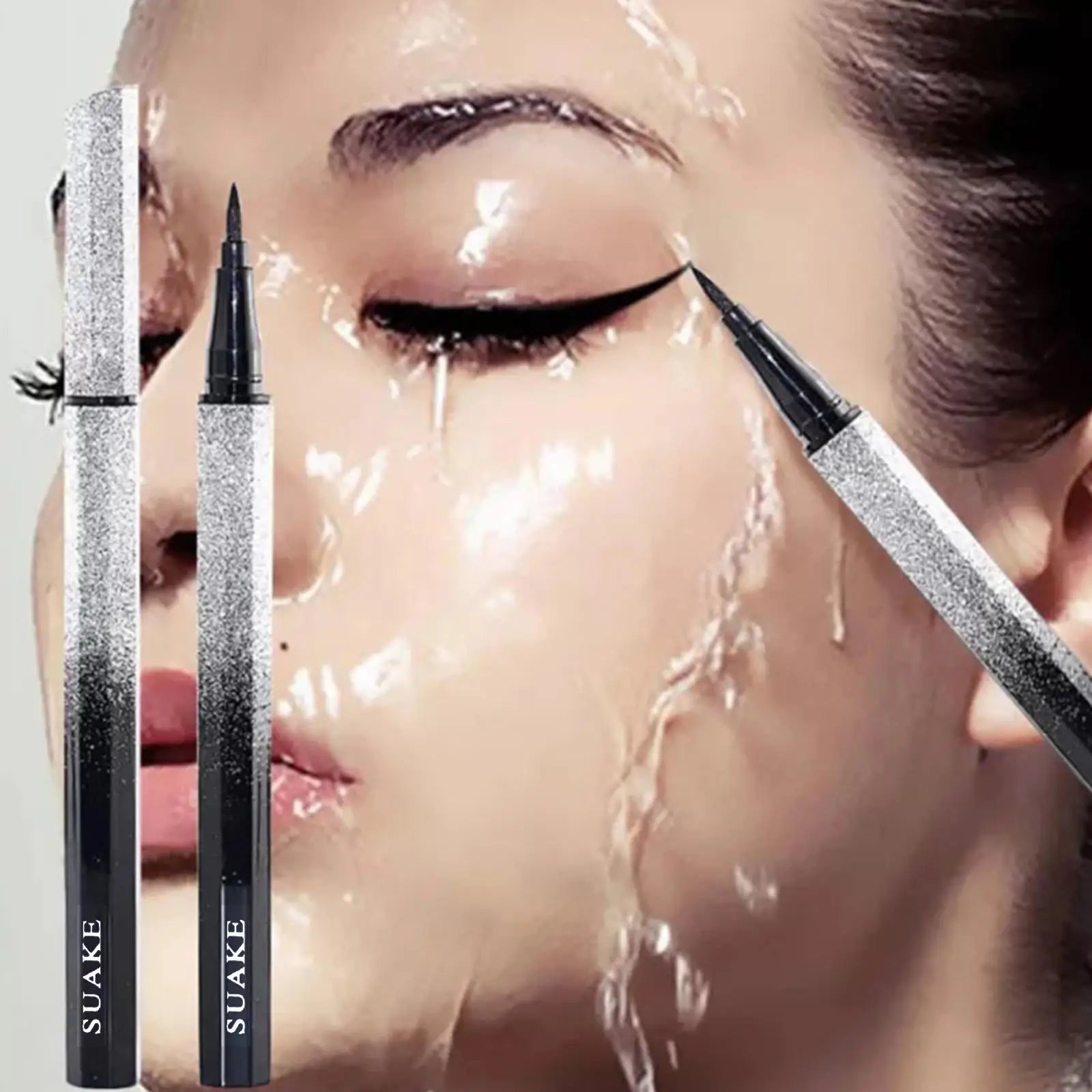 DIY Rotate Eyeliner Stamp Integrated Black Brown Dual-Tip Eyeliner Wing Stencil Waterproof Smudge-Proof Long Lasting Liquid Pen Oasis Select
