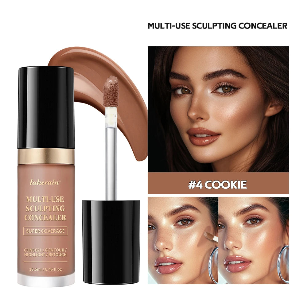 Super Concealer For Face Cover 5 Colors Highlight Contour Retouch Multi Use Super Coverage Hydrating Free Oil Formula Makeup Oasis Select 4 COOKIE