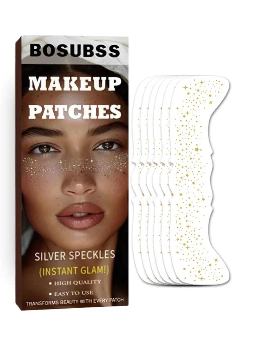 6/3pcs/set - Silver Star Sparkling Spot Tattoo Sticker Facial Stickers Easy to Create Natural Freckle Makeup Beauty Makeup Oasis Select 6pcs 1