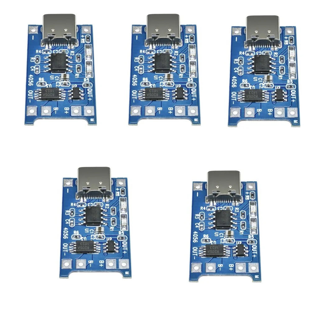 10/5/1Pcs 5V 1A Type-c 18650 TP4056 Lithium Battery Charger Module Charging Board With Protection Dual Functions Li-ion Oasis Select 5pcs