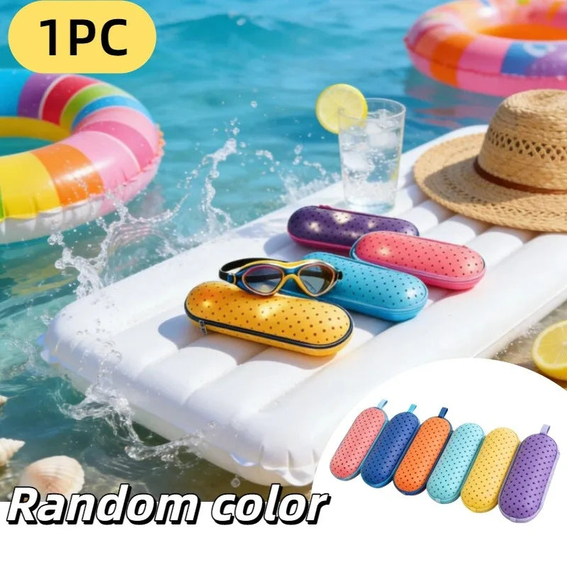 Colorful EVA Goggles Case with Drainage Holes, Lightweight Breathable Storage Box - Unisex for Swimming Vacation Party & Storage Oasis Select 1pc Random color