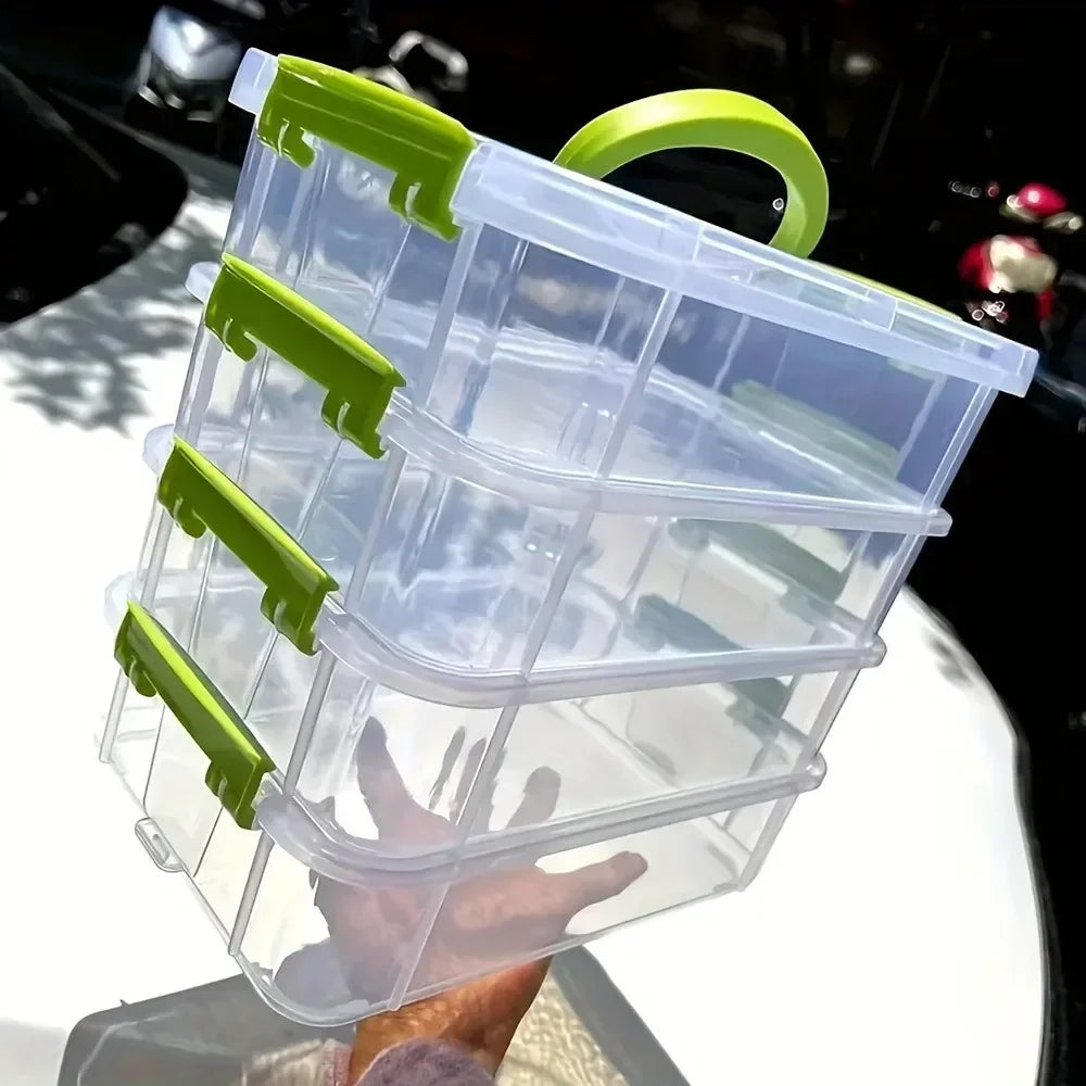 4-layer transparent storage box, stackable sorting box, for building blocks, sewing supplies, home medicine cabinet, toolbox Oasis Select