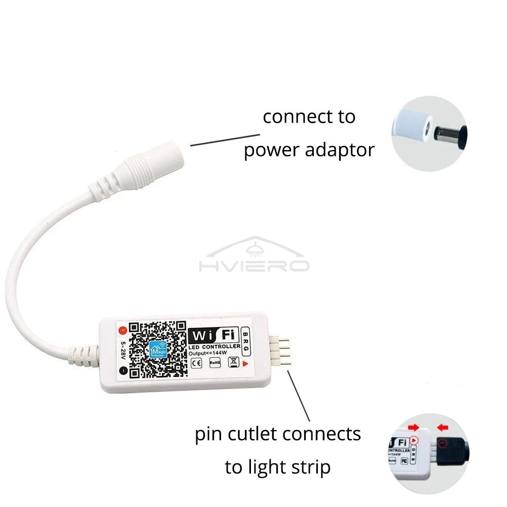 WiFi RGB LED Strip Controller 24/44 Key Remote Dimmer Timer