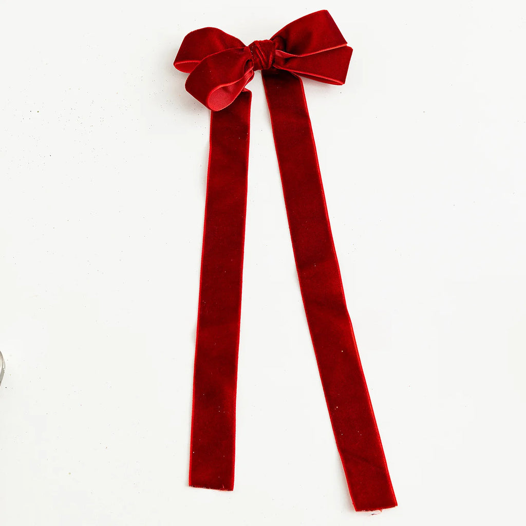 5pcs Velvet Bow Christmas Double-Layer Burgundy Bow Hanging Ornaments for DIY Christmas Tree Decorations Oasis Select