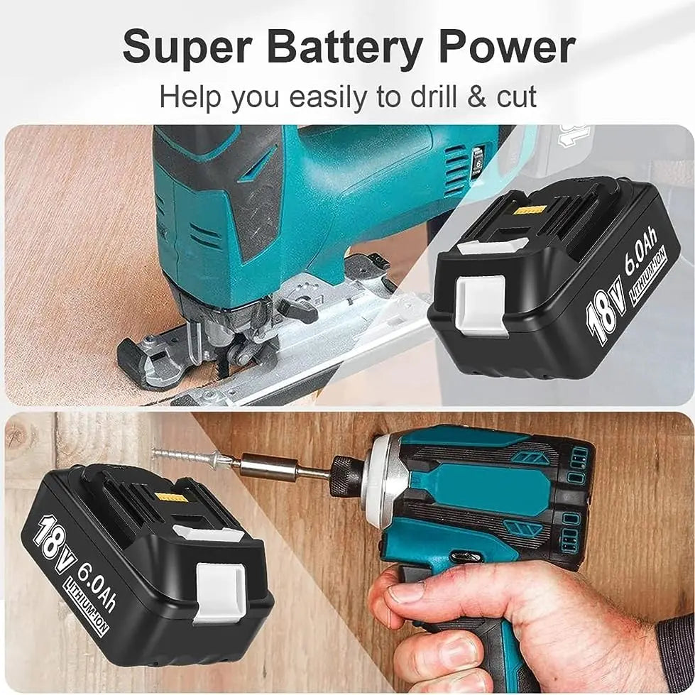 Battery 18V For Makita BL1860 BL1850B BL1850 BL1840 BL1830 Screwdriver Battery Charger 18V Replacement Power Tool Batteries lxt Oasis Select