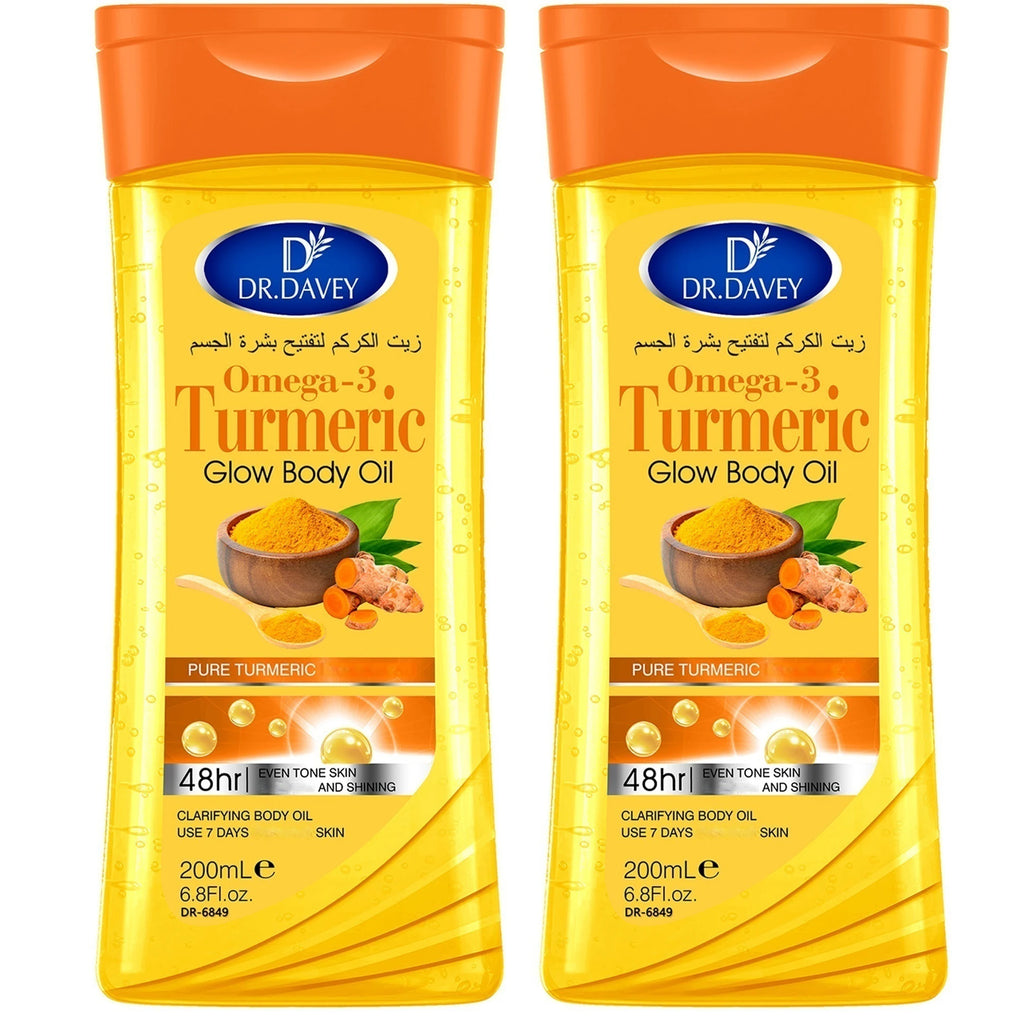 DR.DAVEY Turmeric Omega-3 Glow Body & Face Oil 2×200ml