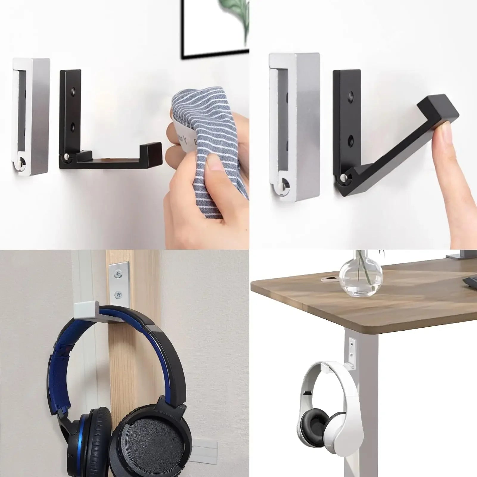 Headphones Stand Foldable Wall Mount Headphones Holder Headset Wall Hanger Aluminum Wall Mount Hook Holder Oasis Select