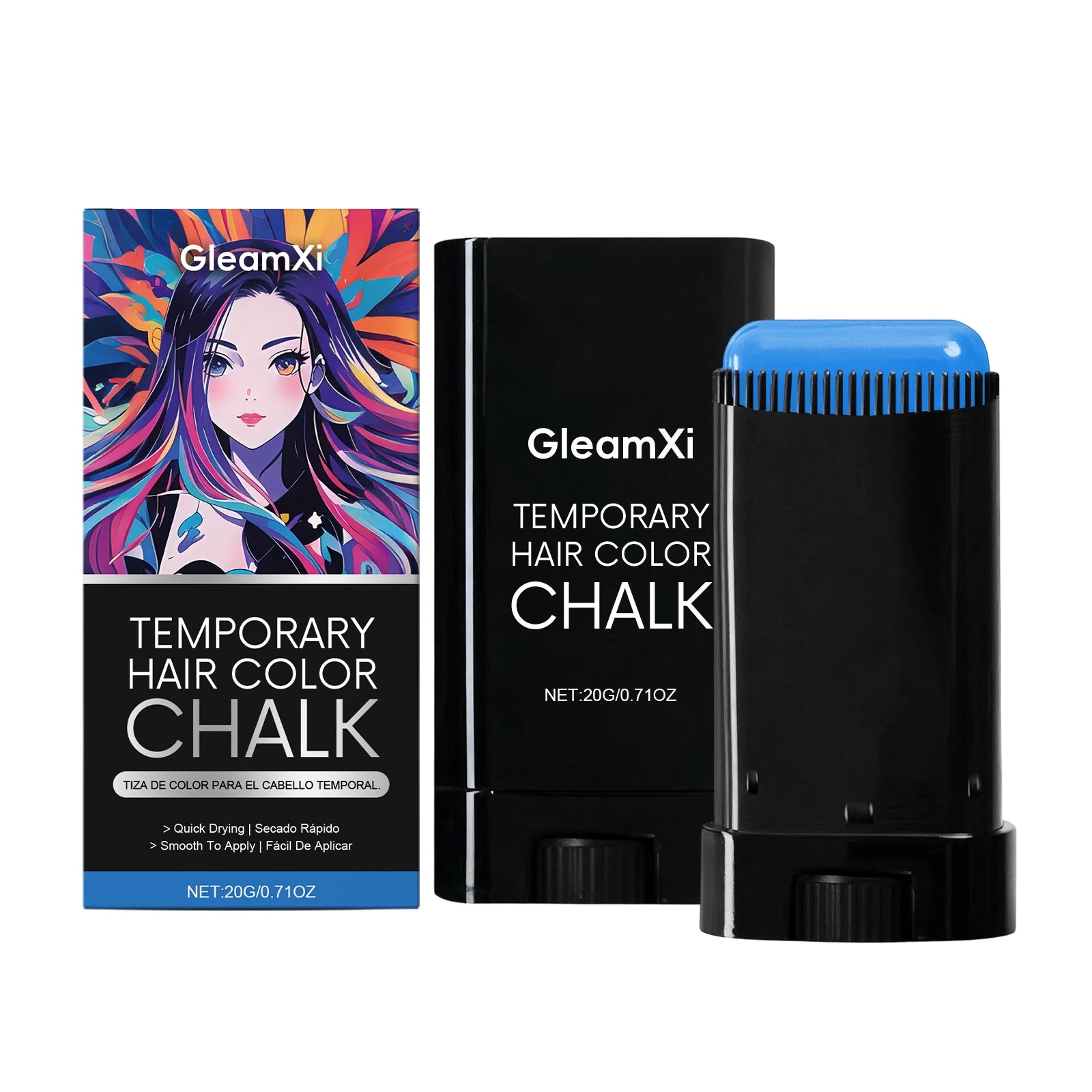 Diy Temporary Hair Dying Cream Stick 5 Shades Easy To Wash Quickly Coloring Salon Care Product Long Lasting Chalk Hair Color Wax Oasis Select Blue 20g x1 boxed