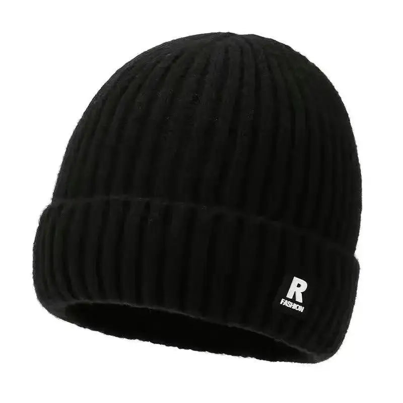 Winter Thick Beanie Hat With Fleece Lined For Men Women Winter Solid Knitted Wool Skull Cap For Outdoor Activities & Daily Use Oasis Select Black One size