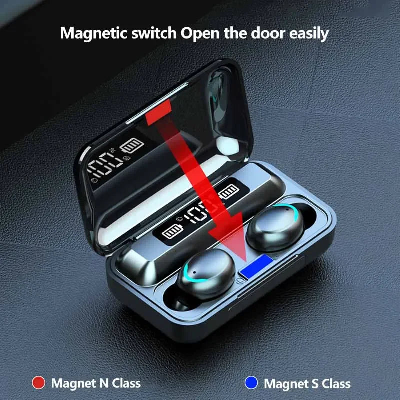 F9 Wireless Bluetooth Headphones Tws Game Earbuds Earphones Digital Display Heaset Large Capacity Charging Case Oasis Select