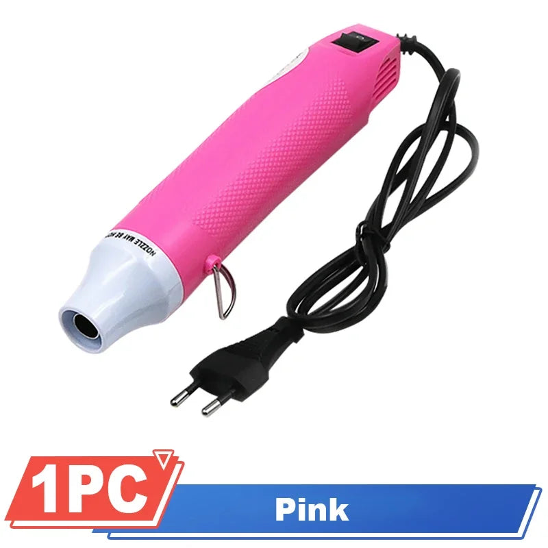 Hot Air Gun 220V Soldering Temperature Blower Gun DIY Crafts Electric Power Hot Dryer Mini Heat Gun For Shrink Tubing Car Wrap Oasis Select Pink