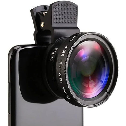 2 IN 1 Lens Universal Clip 37mm Mobile Phone Lens Professional 0.45X 49uv Super Wide-Angle + Macro HD Lens For iPhone Android Oasis Select