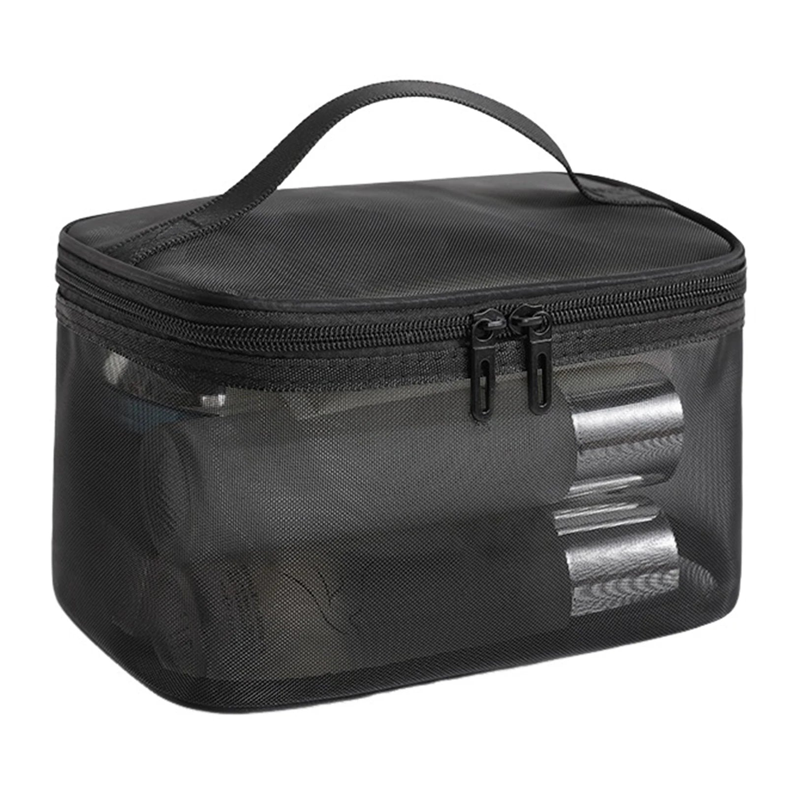 Double Layer Mesh Cosmetic Bag – Large Travel Makeup Organiser