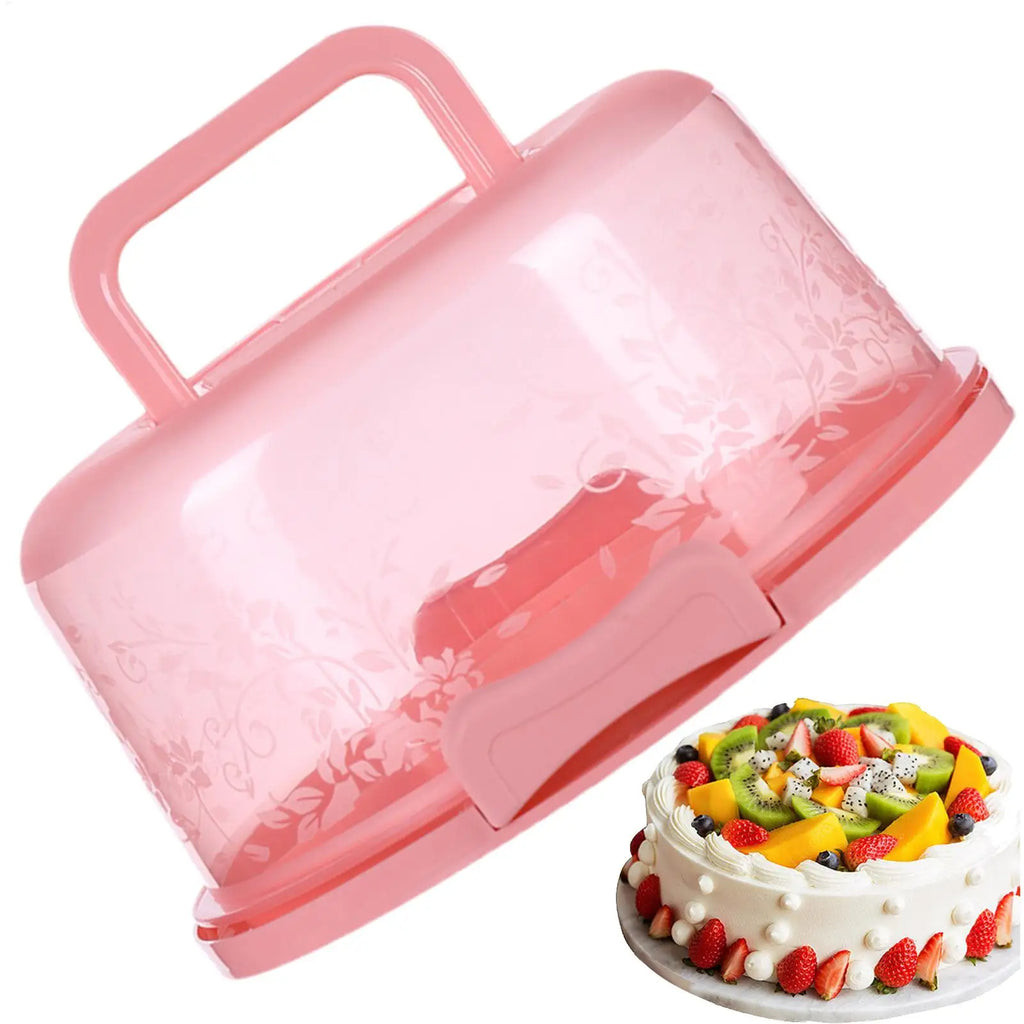 Cake Carrier With Lid And Handle Portable Cake Box with Handle Dust-proof Baking Pastry Storage Box Transportation Cake Rack Oasis Select