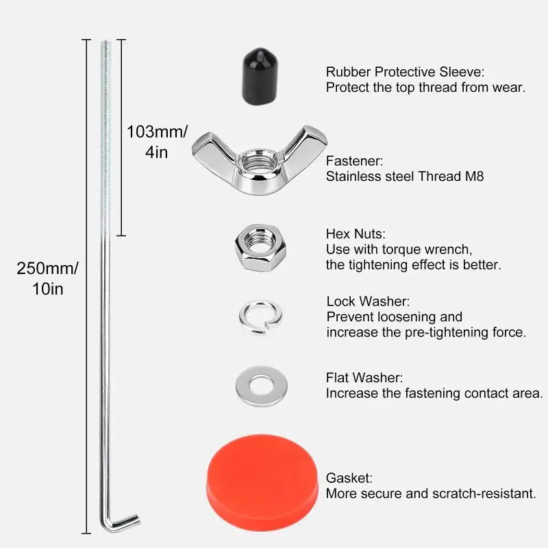 140mm/190mm Billet Aluminum Car Battery Tie Down Mount Bracket Brace Battery Fasten Bracket Holder 14cm 19cm Oasis Select