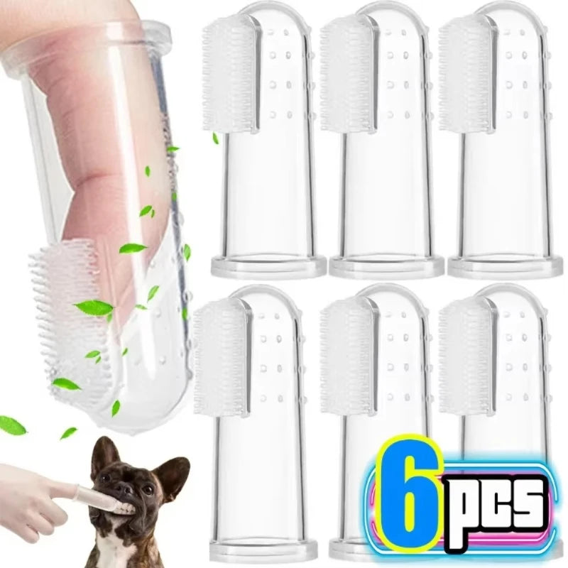 1/3/6Pcs Cat Dog Toothbrush Silicone Puppy Cat Finger Sleeve Toothbrushs Pet Finger ToothbrushPet Cleaning Supplies Oasis Select