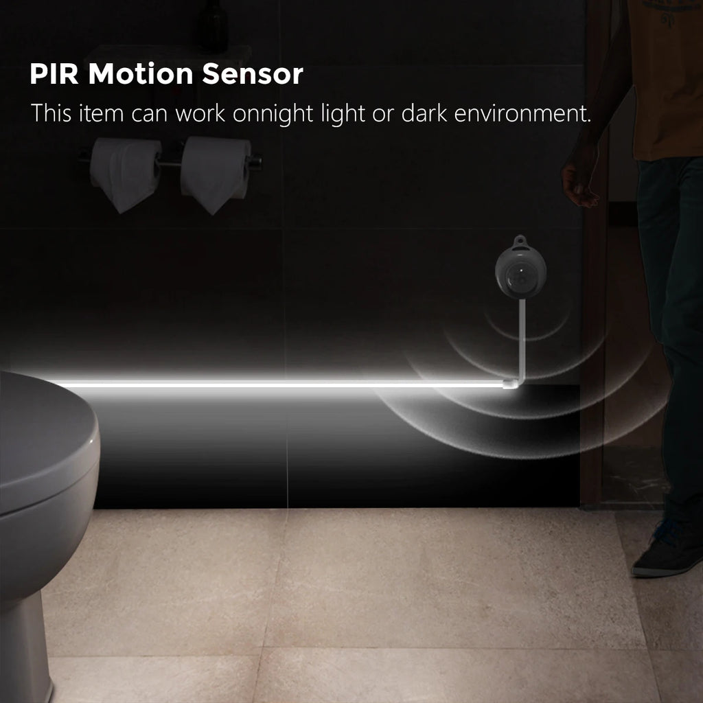 Waterproof PIR Motion Sensor LED Strip Night Lights 12V Neon Diode Tape Auto On/Off for Stairs Bedroom Kitchen-1/2/3/5m Options Oasis Select