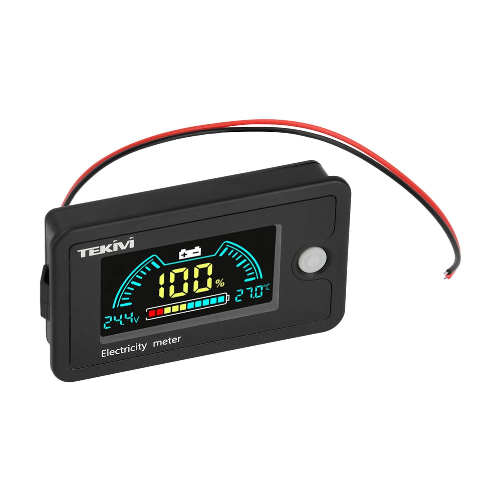 DC 8-100V LCD Digital Voltmeter Ternary/Lithium Iron Phosphate/Lead Acid Battery Capacity Indicator With Temperature Alarm Oasis Select No Waterproof