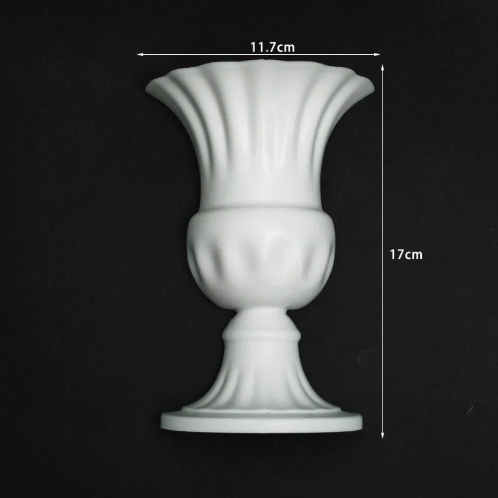 French Oil Painting Half Wall Vase – White Floral Décor