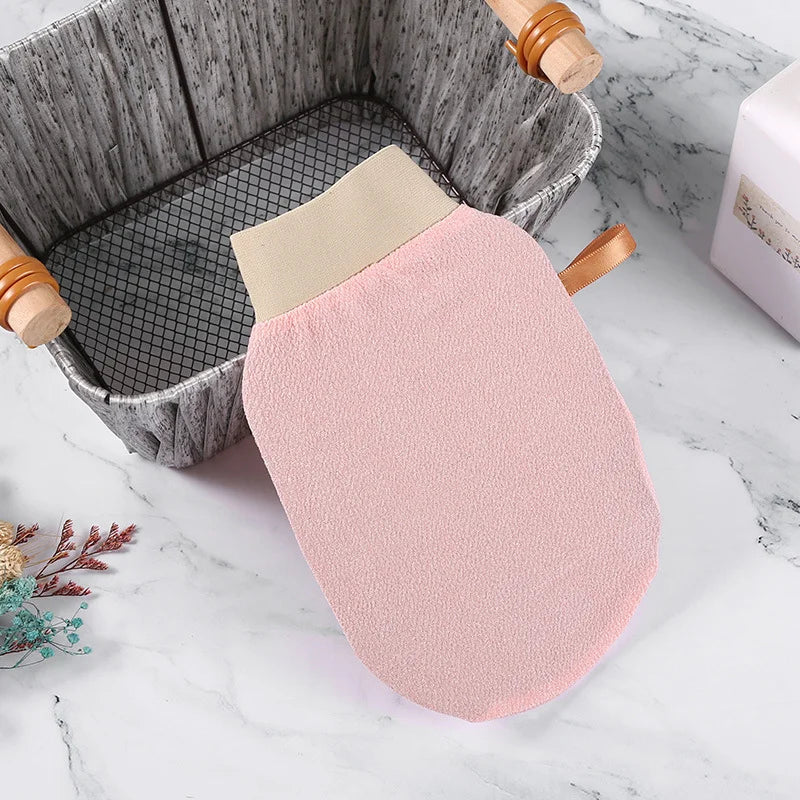 Exfoliating Glove for Body & Face - Bath & Shower Scrub for Deep Cleaning, Tan Removal and Massage Oasis Select