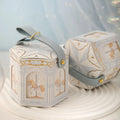 Beautiful Carousel Gift Box Leather Handle Wedding Candy Box Elegant Handheld Gift Bag Birthday Candy Tote Bag Decoration Oasis Select Blue