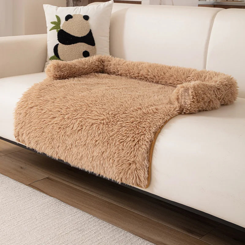 2025 New Style Sofa Pet Pad, Plush Dog Bed, Warm and Anti-slip Pet Sleeping Sofa Pad for Autumn and Winter Oasis Select Coffee color 75cm x 75cm