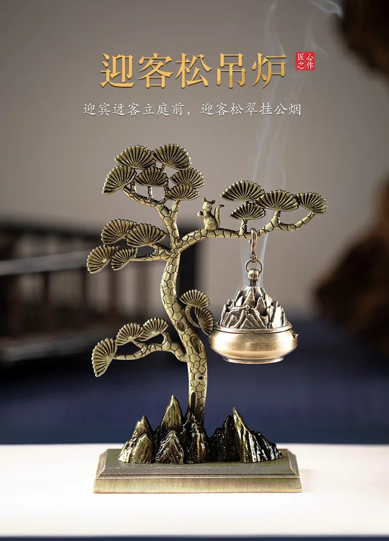 Welcome Pine Incense Burner Decoration Household Indoor Hanging Incense Burner Chinese Retro Censer Oasis Select
