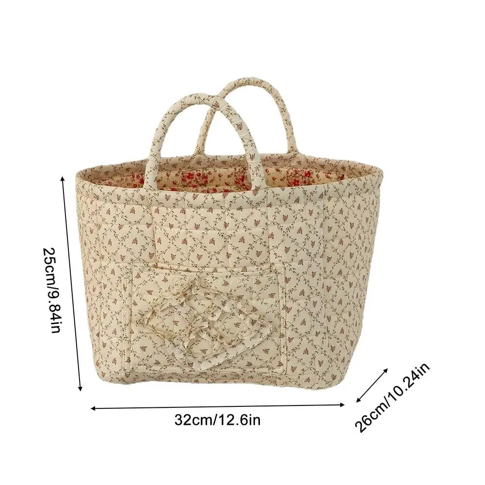 Floral Storage Basket Boho Quilted Tote Storage Organizer Basket For Snack Clothes Toys Foldable Storage Basket Organizer Oasis Select Yellow