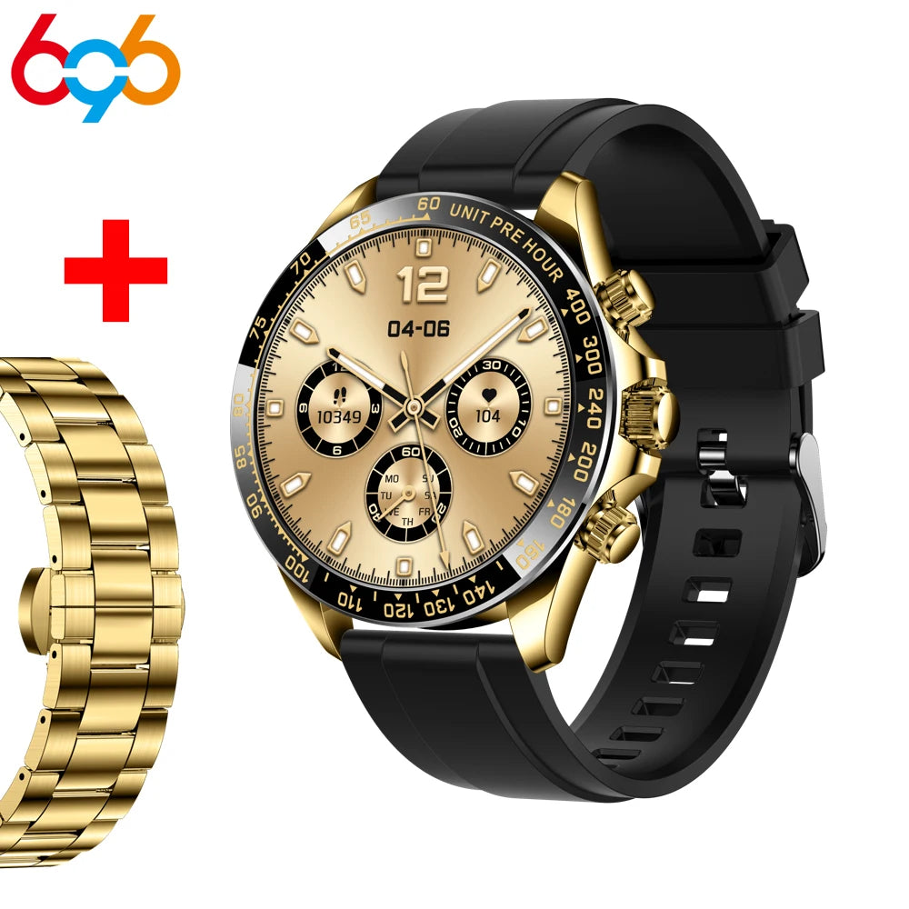 New 1.43" AMOLED Screen Men Business Smartwatch Blue Tooth Call Smart Watches Heart Rate Health Sports Fitness Waterproof 400mAh Oasis Select BGBKS A GD3M