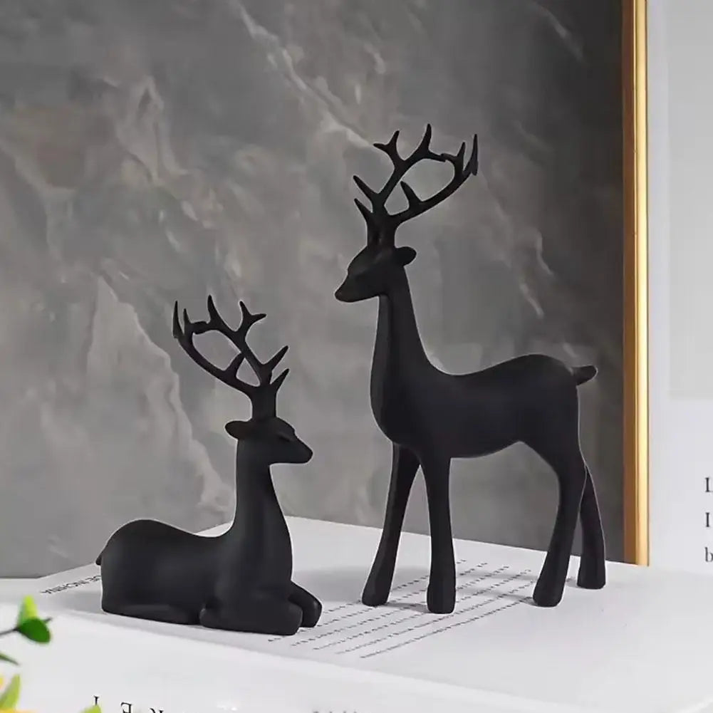 Christmas Reindeer Decor Modern Style Deer Statues Elk Sculpture Figurines Ornament Living Room Bedroom Office Home Decor Oasis Select