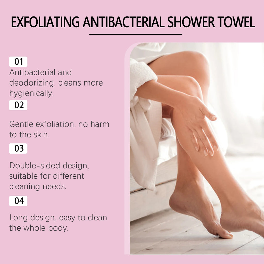 Back Scrubbing Towel Durable Exfoliating Body Towel Cleansing Skin Polishing Cloth Oil Control Dirt Removal Bath Accessories Oasis Select
