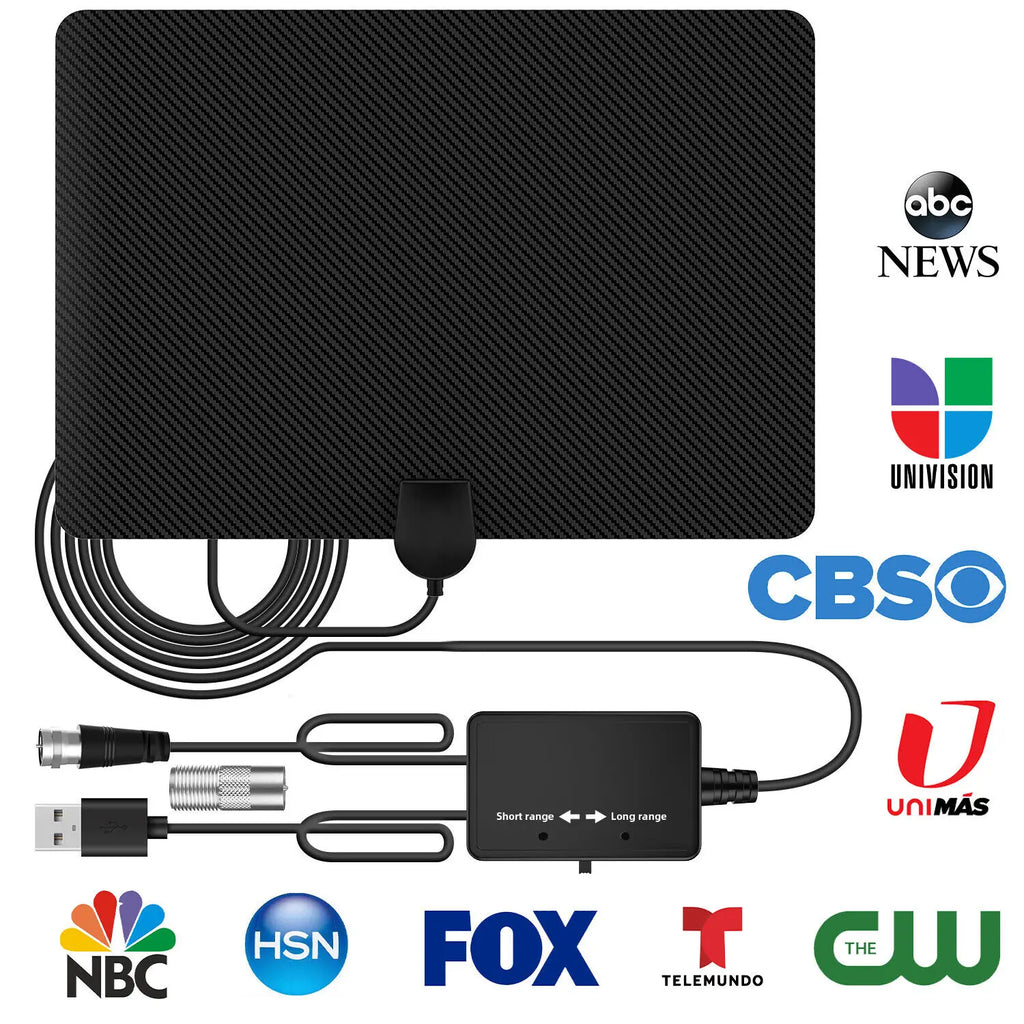 2025 Newest TV Antenna Indoor Long Range Digital HD Local Channels for Smart TV Easy Installation Auxiliary Receiver Oasis Select black