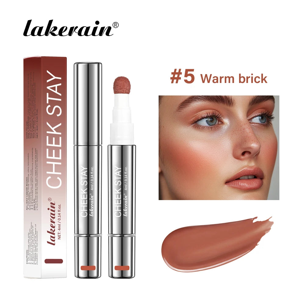 6 Colors Liquid Sponge Cheek Blusher Face Highlighter Long Lasting Natural Skin Tint Face Blush Sponge Wand For Cheek Makeup Oasis Select 05 warm brick