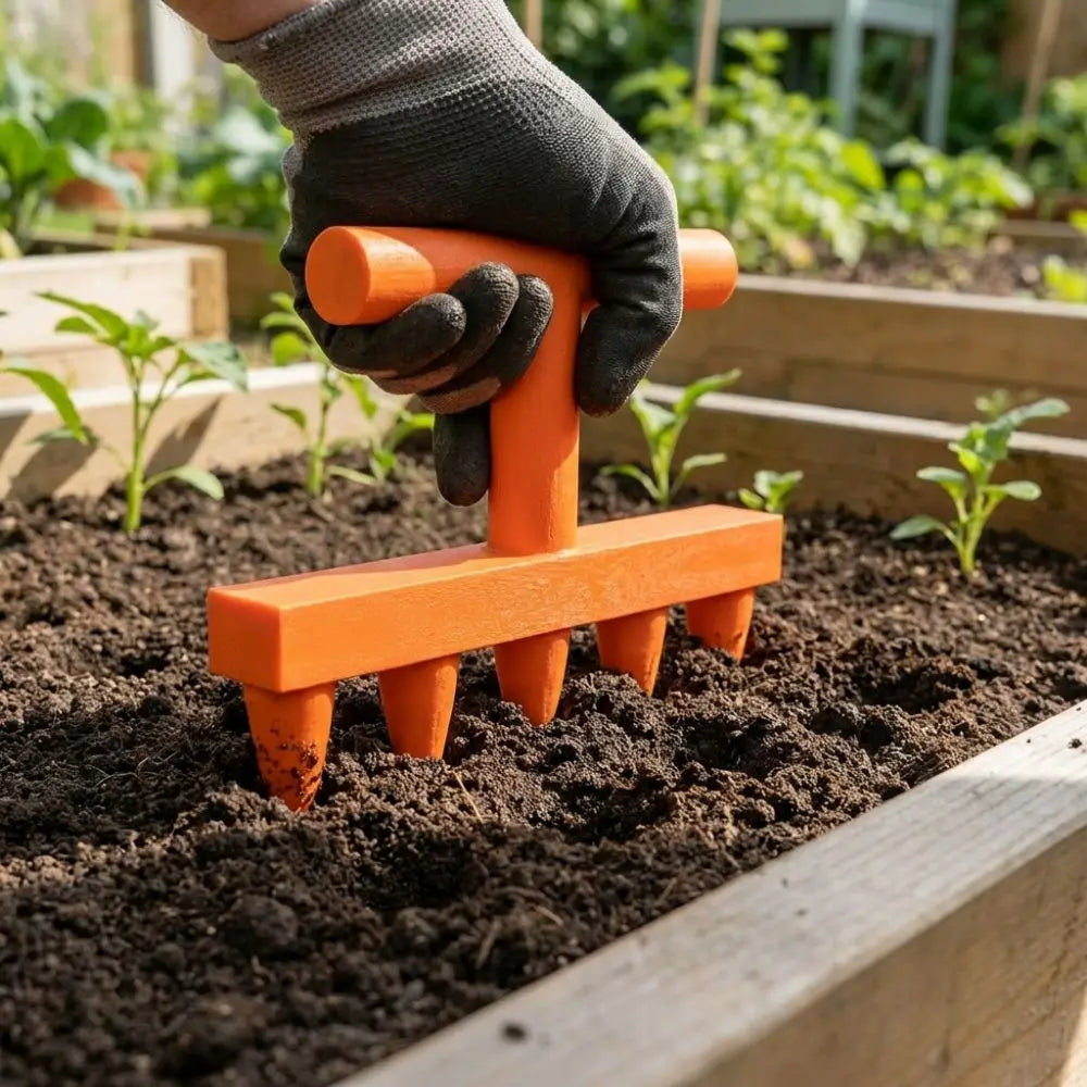 5-Prong Manual Soil Hole Drill Tool | Ergonomic Garden Planter Garden Planting Tool Oasis Select