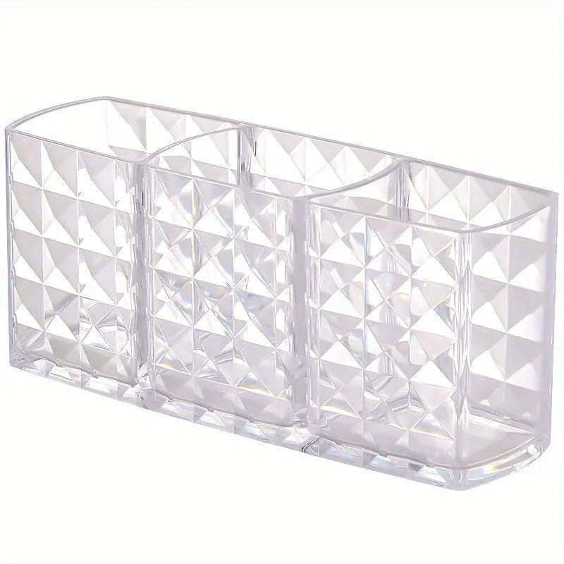 2pcs Acrylic Transparent Cosmetic Holder Makeup Brushes Tool Storage Box Case Make-up Brush Holder Table Organizer Makeup Tool Oasis Select 2pcs