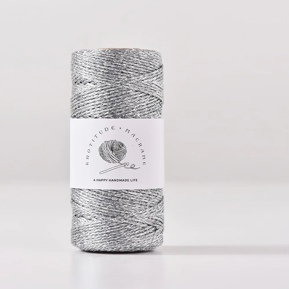 1mm Metallic Yarn Knitting Crochet DIY Handmade Hand-woven Wire 100M Multicolor Gift Wrapping Rope Sewing Accessories Oasis Select Silver