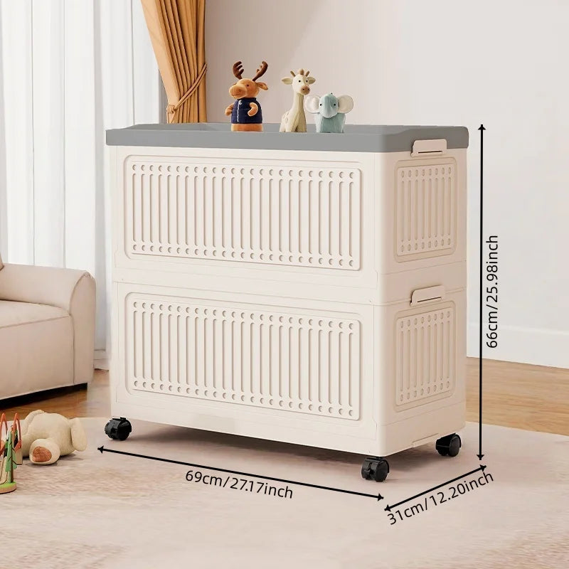 50/60/70cm (Multiple Sizes) Foldable Large capacity Toy Storage Bin with Wheels for Living Room Bedroom bathrom Oasis Select 70CM Width