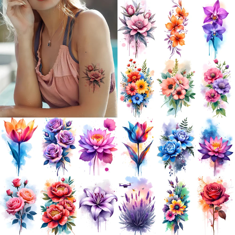 12-Piece Watercolor Dinosaur Temporary Tattoo Stickers